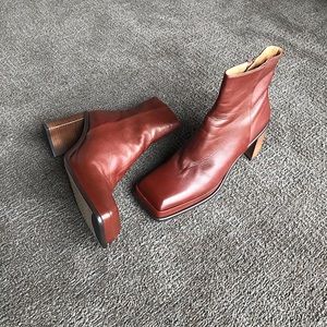 NWOT Miista Square Toe Ankle Boots
